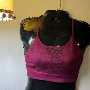 BKE by Buckle essentials high neck laser cut mesh cage bralette racer back